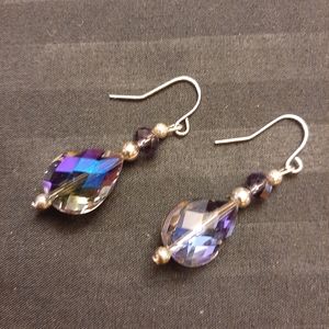 Silver Tone Crystal Earrings